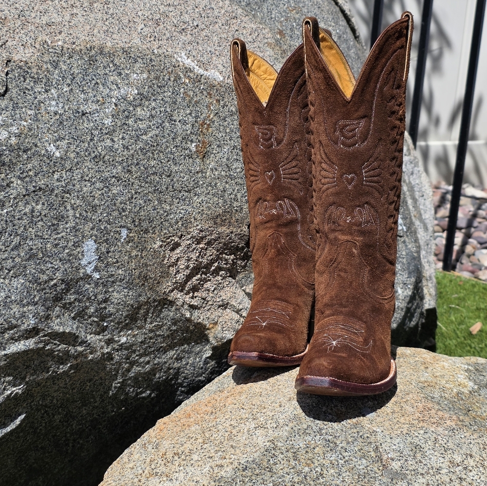 Heritage Boot Company - Womens Suede Western Cowboy Boots - Picture 1 of 10